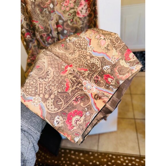 Talbots Womens Linen Silk Floral Paisley Straight Leg Dress Pants Sz 8 Classic - Picture 7 of 7